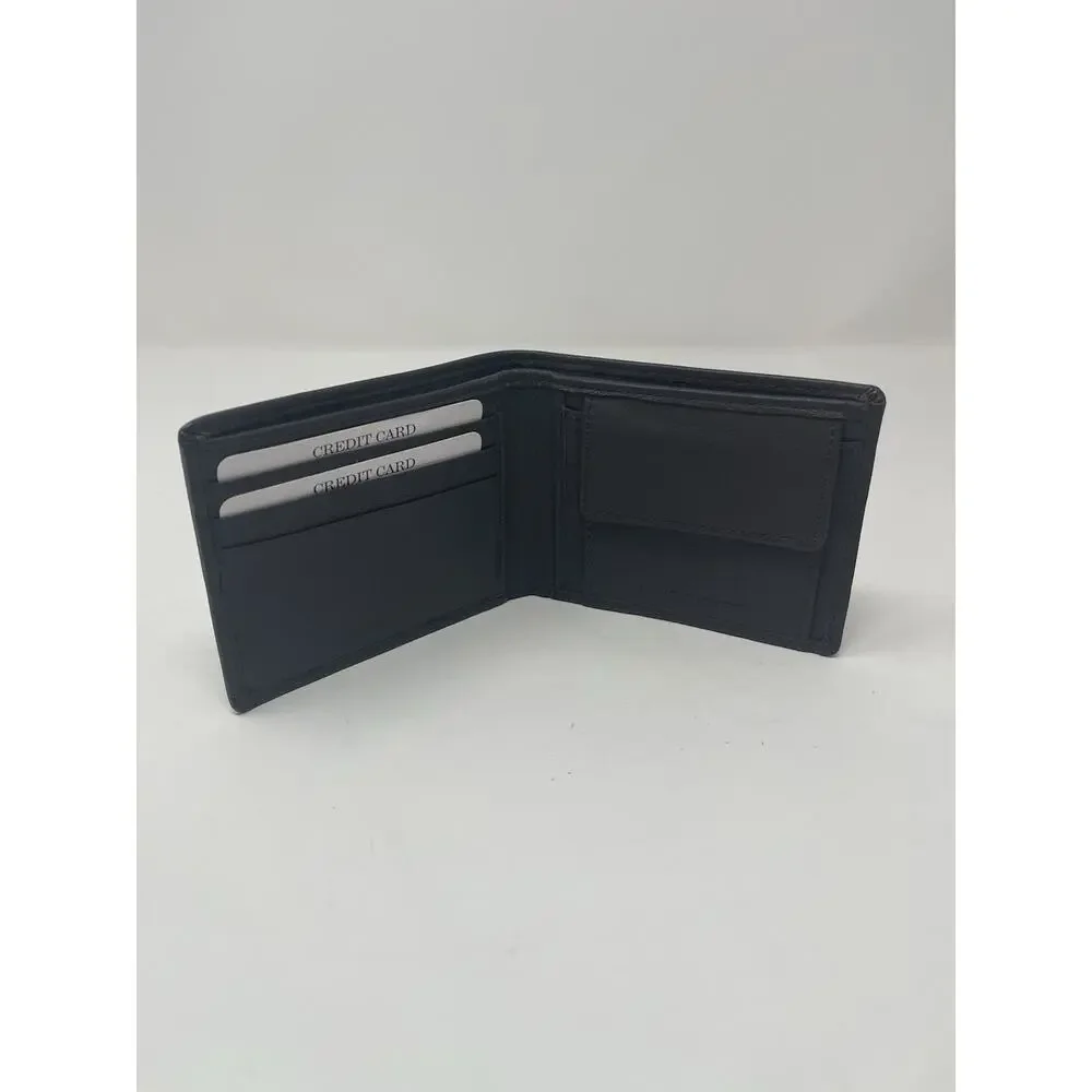 Louis Philippe Men's Brown Texture Leather Bifold Wallet